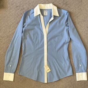 NWT Brooks Brothers blue pinstripe dress shirt, Sz 2.